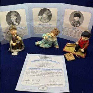 Ashton-Drake Heirloom Ornaments Set of 3 - Kathy Barry-Hippensteel - w/ COA